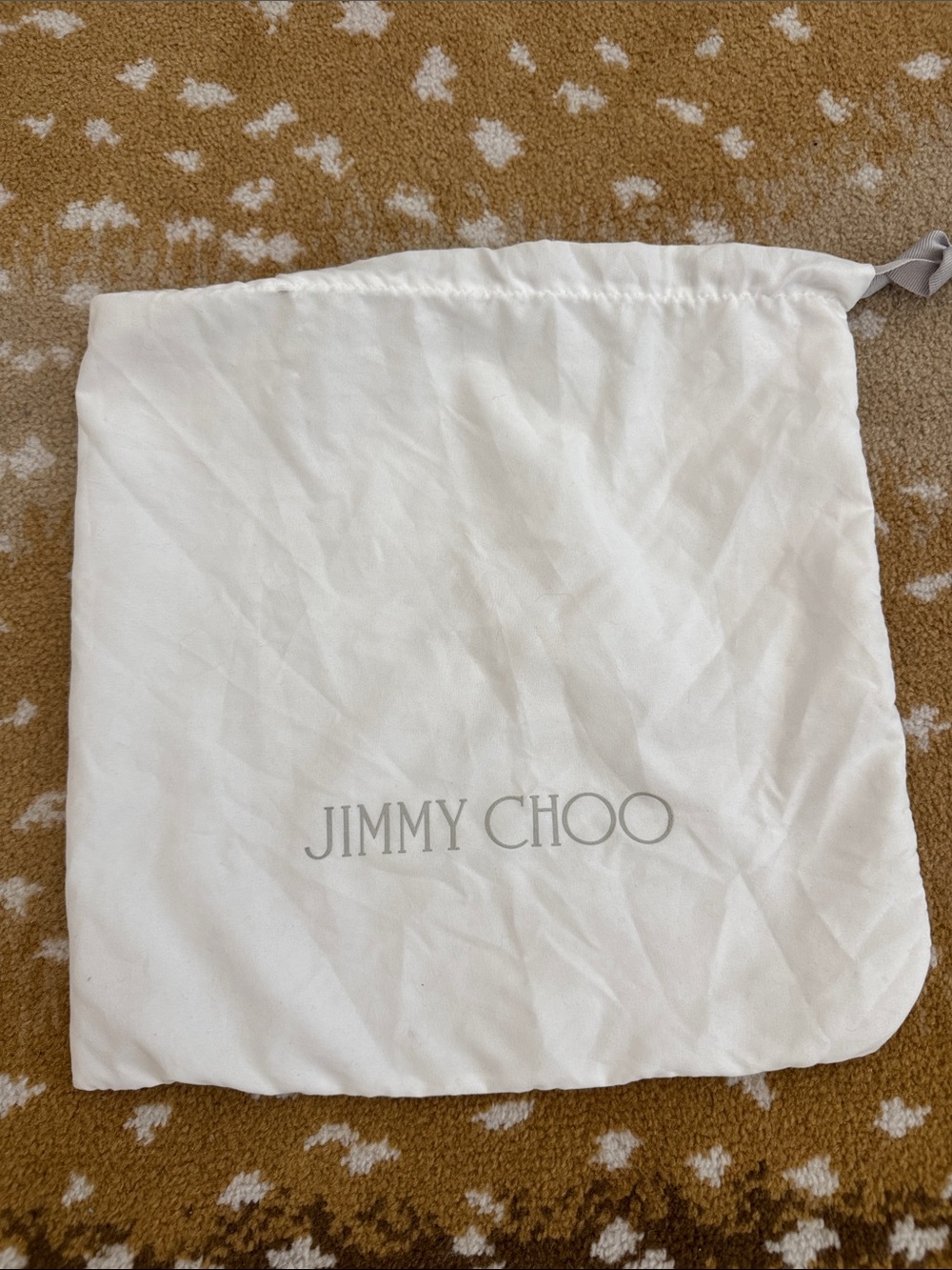 Jimmy Choo White Logo Drawstring dust bag